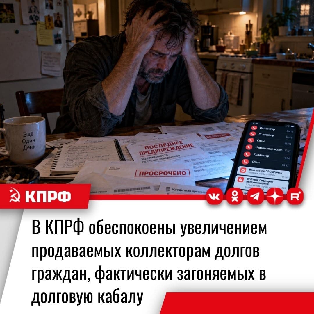 В КПРФ обеспокоены увеличением продаваемых коллекторам долгов граждан, фактически загоняемых в долговую кабалу